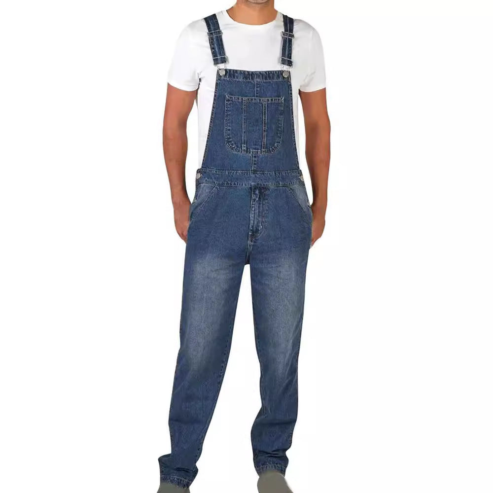 Herren Jeans Latzhose robust mit verstellbaren Trägern