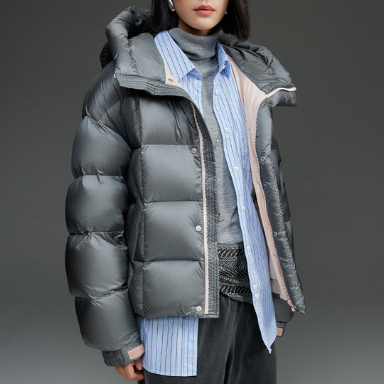 Damen Kurze Stepp-Daunenjacke mit Kapuze Shop Nory