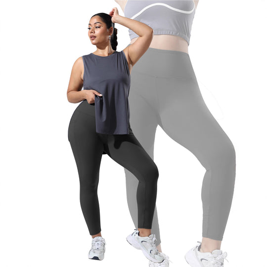 Damen High-Waist Sportleggings mit tiefer Seitentasche und stützendem Komfortbund Shopy Nory
