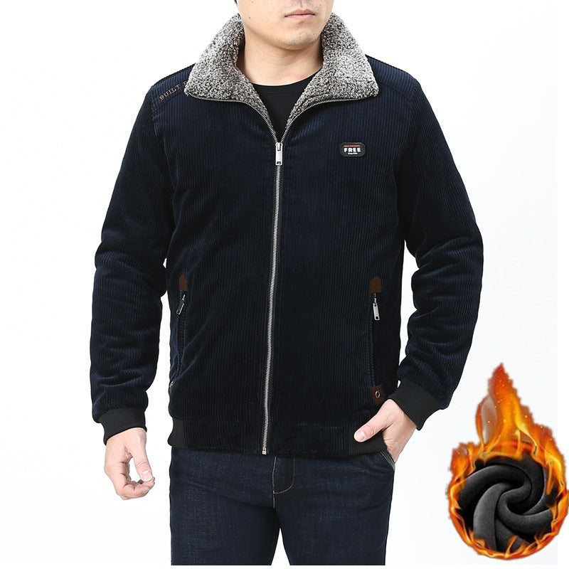 Herren Cord‑Fieldjacke mit kuscheliger Teddyfleece‑Innenlage und Stehkragen Shop Nory
