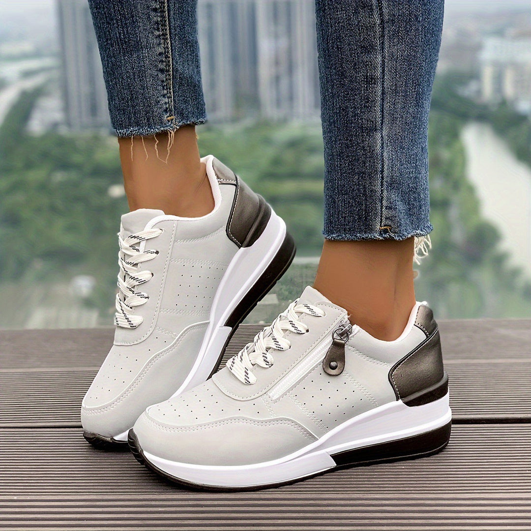 Damen Komfort-Keil-Sneaker mit seitlichem Zipper und dämpfender Plateau-Sohle Shop Nory