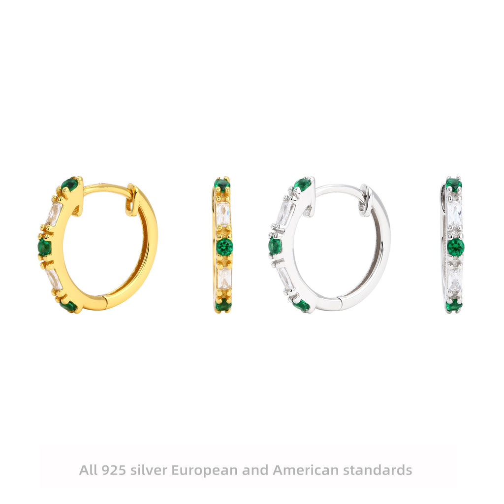 Damen Creolen mit funkelnden Zirkoninsätzen aus 925 Sterling Silber Shop Nory