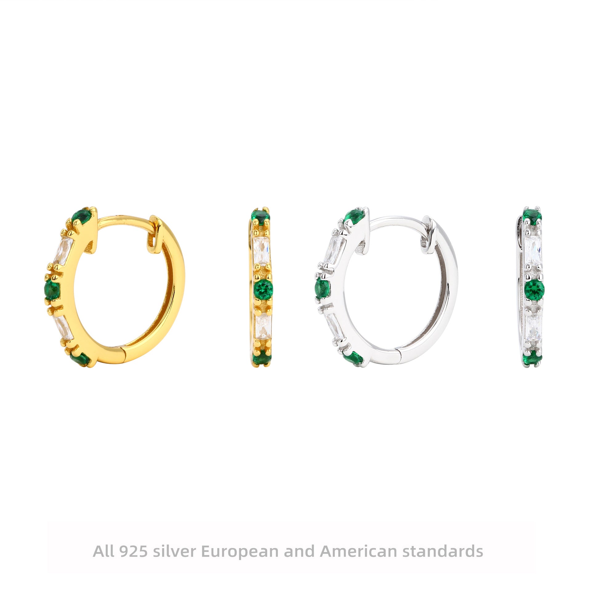 Damen Creolen mit funkelnden Zirkoninsätzen aus 925 Sterling Silber Shop Nory
