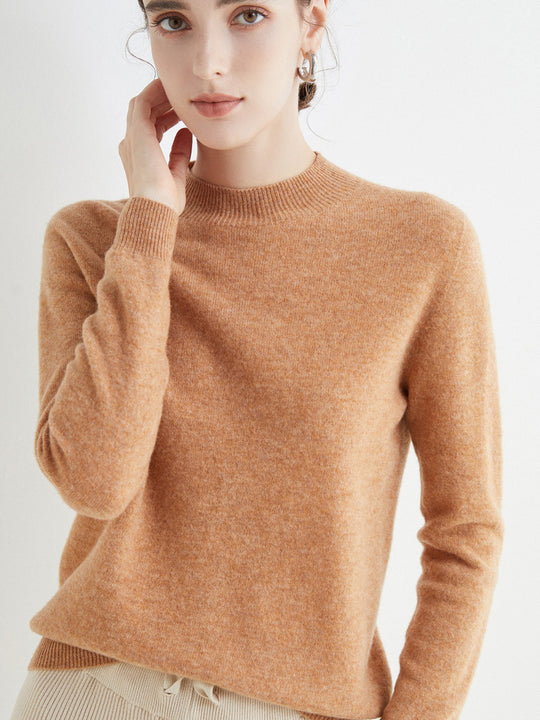 Damen Kurz-Mockneck-Pullover aus Kaschmir‑Look mit leichter Flauschoptik Shop Nory