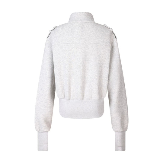 Damen Kurze Sweatjacke im Military‑Style mit Stehkragen und Zierpatten Shop Nory