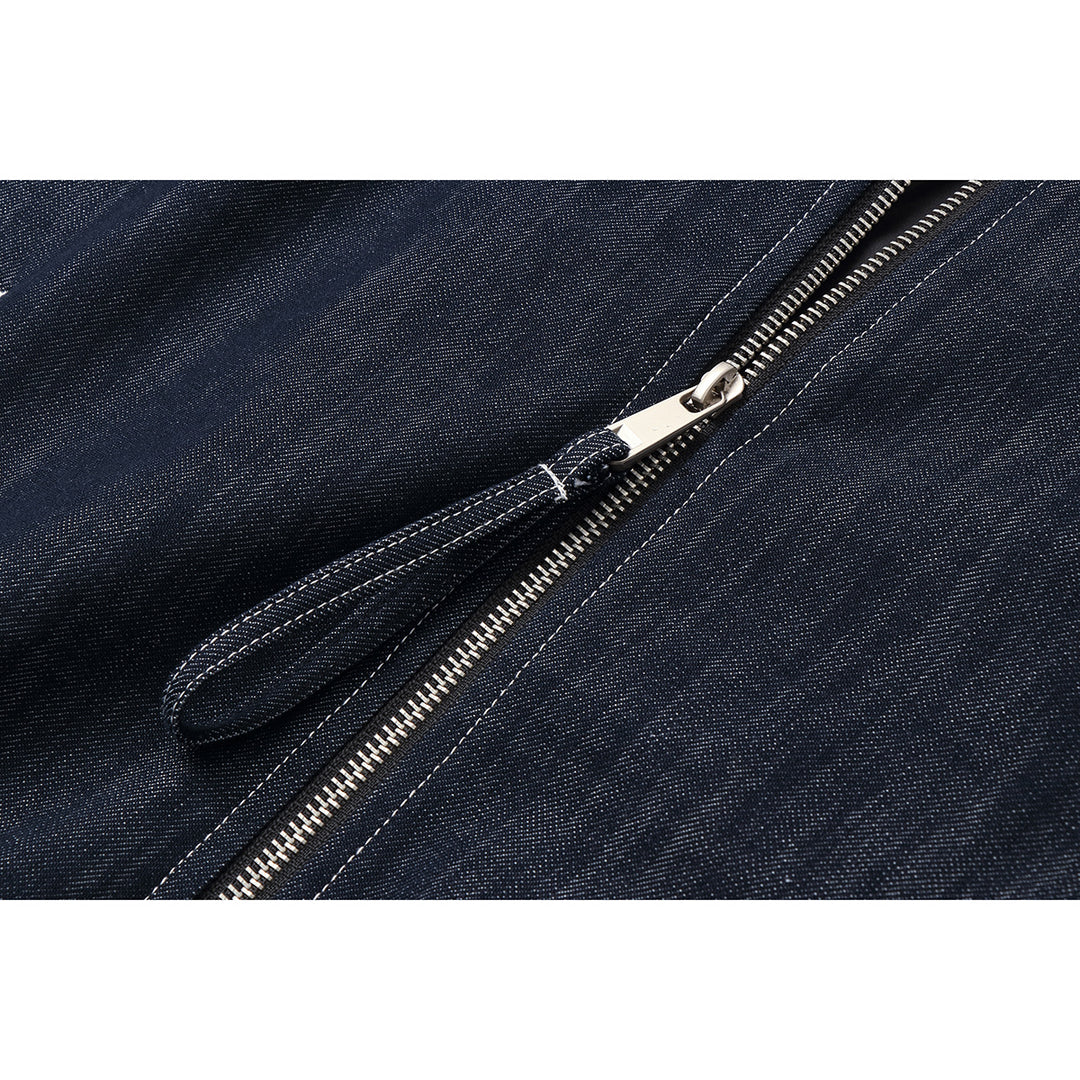Herren Boxy-Jeansblouson mit hohem Stehkragen, sichtbarer Kontrastnaht und elastischem Saum Shop Nory