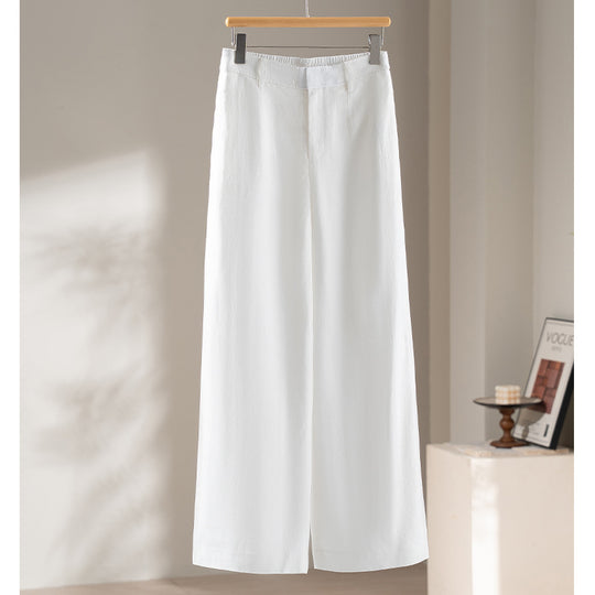Damen Palazzo-Hose aus leichtem Leinenmix mit hohem Bund und Bügelfalte Shop Nory