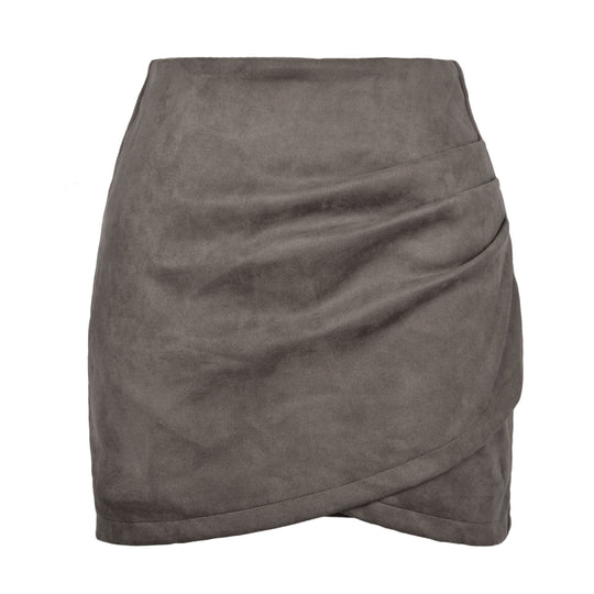 Damen High-Waist Wickelrock aus samtigem Mikrofaser