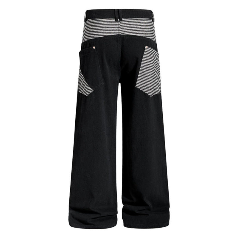 Damen Weite High‑Waist Culotte-Jeans im Palazzoschnitt mit kontrastierten Eingrifftaschen Shop Nory