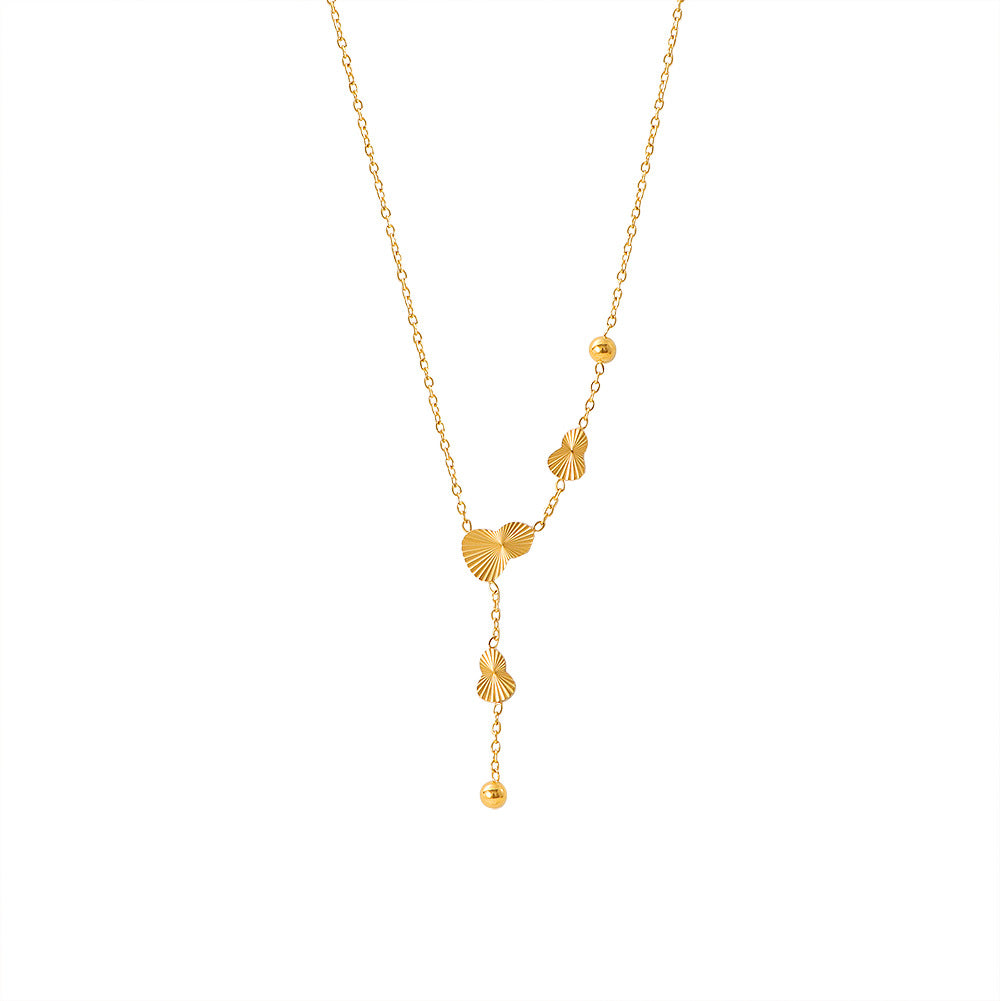 Damen Y-Halskette mit verspielten Blatt-Anhängern Shop Nory