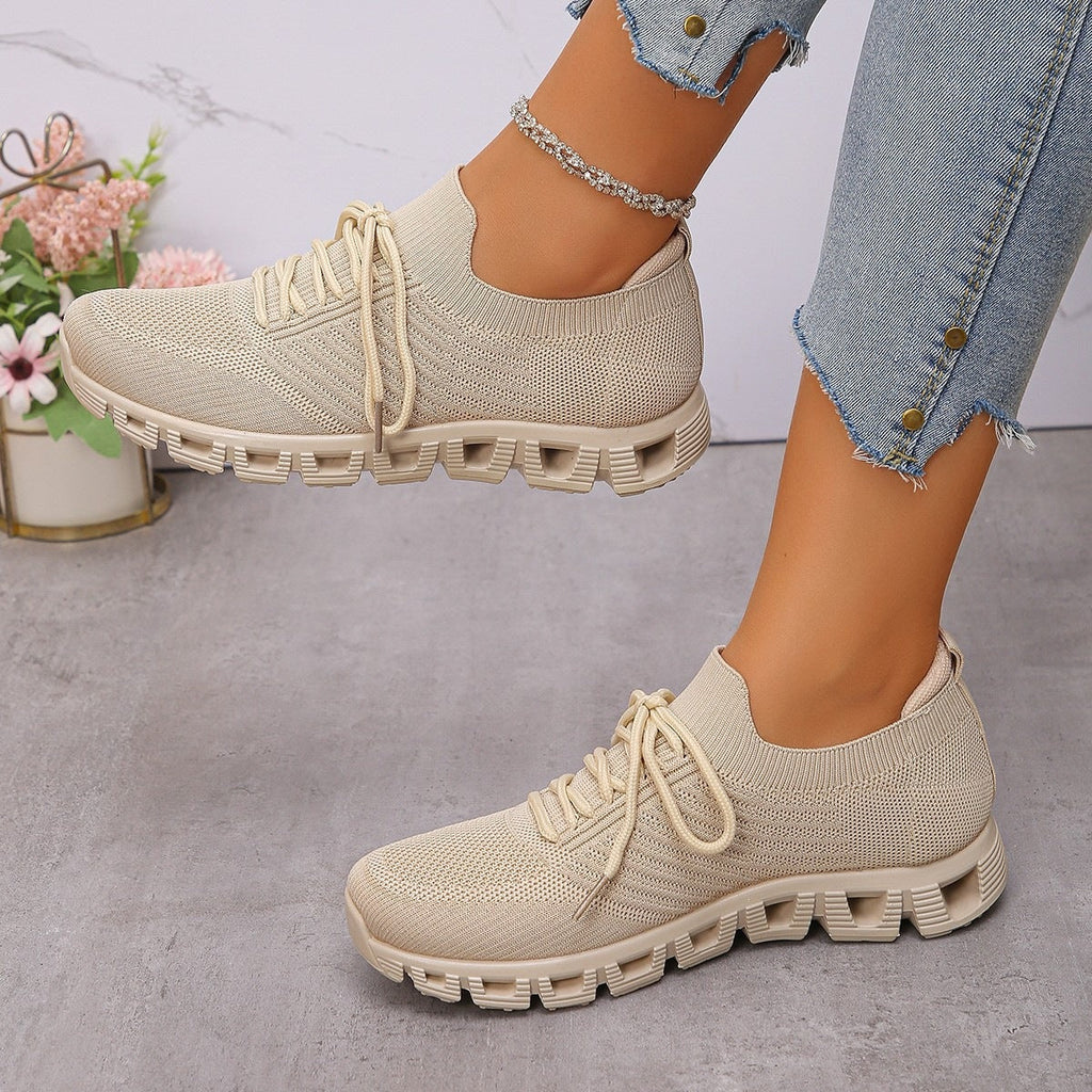 Damen Ultraleichte Sport-Sneaker mit atmungsaktiver Strickoberfläche