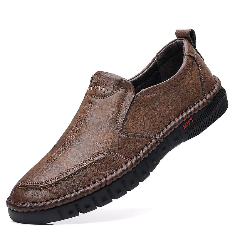 Herren Elegante Leder-Slipper mit geflochtener Sohleneinfassung und flexibler Soft-Profilsohle Shop Nory