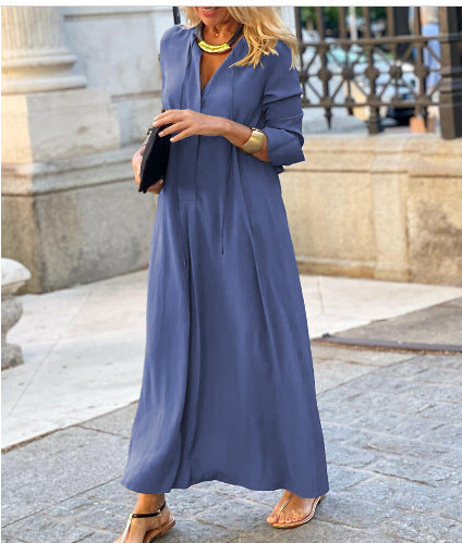 Damen Luftiges Maxikleid mit eleganter Knopfdetail