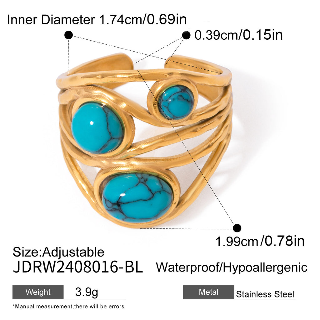 Damen Offener Ring mit einzigartigem floralen Design und hypoallergener Edelstahlverarbeitung Shop Nory