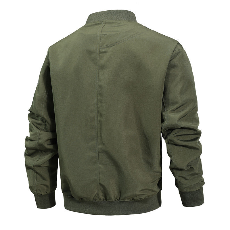 Herren Leichter urbaner Bomber mit Stehkragen, Reißverschluss-Ärmeltasche und Rippbündchen Shop Nory