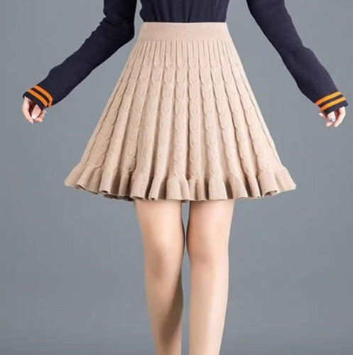 Damen Wellenmuster Midi-Rock aus Strick Shop Nory