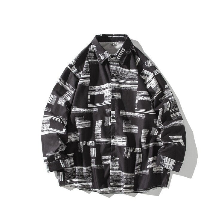 Herren Oversize Hemd mit grafischem Blockprint Shop Nory