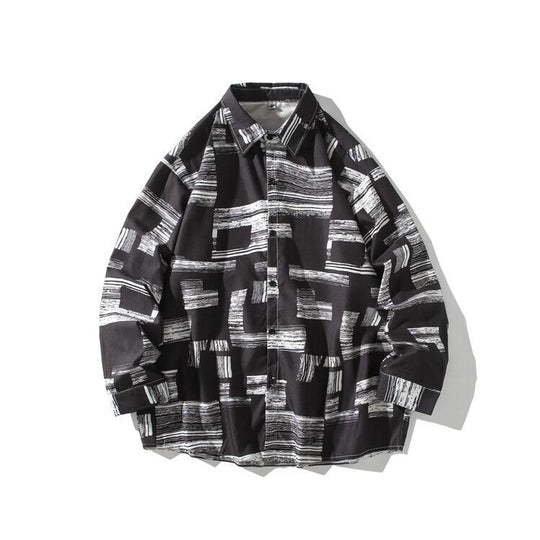 Herren Oversize Hemd mit grafischem Blockprint Shop Nory