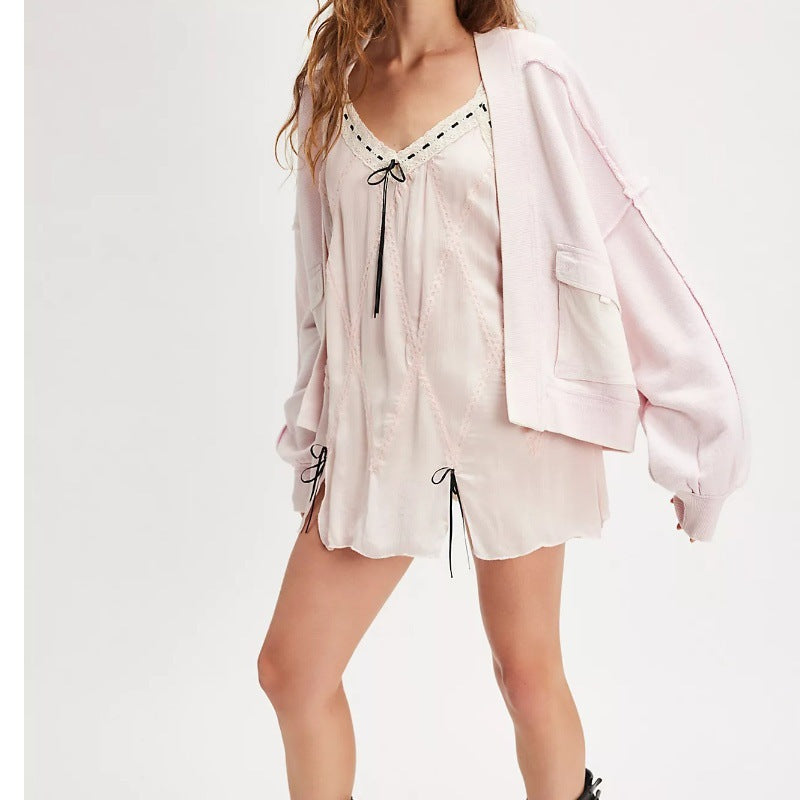 Damen Verspielt Elegante Kurzarm Bluse