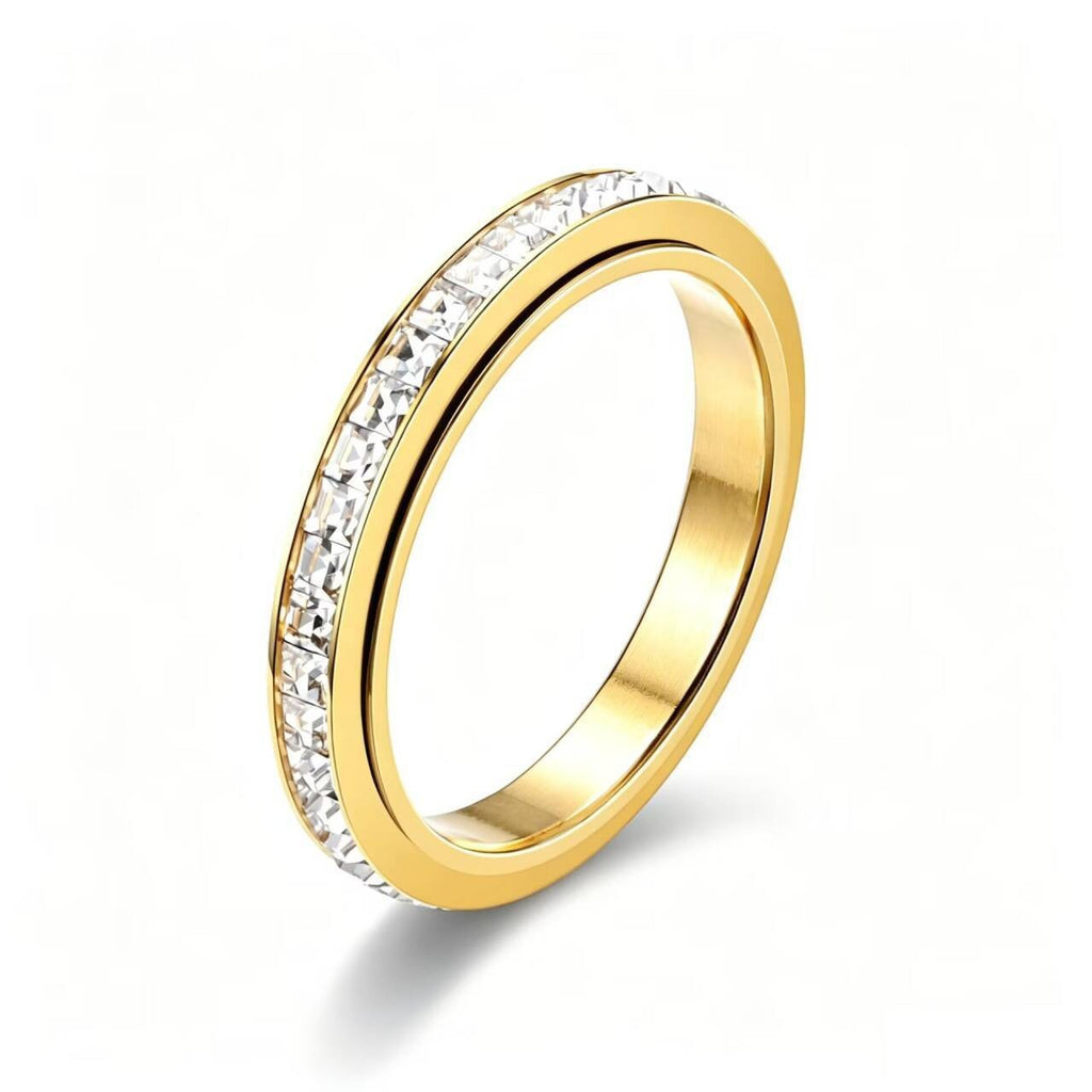 Damen Ring mit funkelnden, quadratischen Zirkonia-Steinen Shop Nory