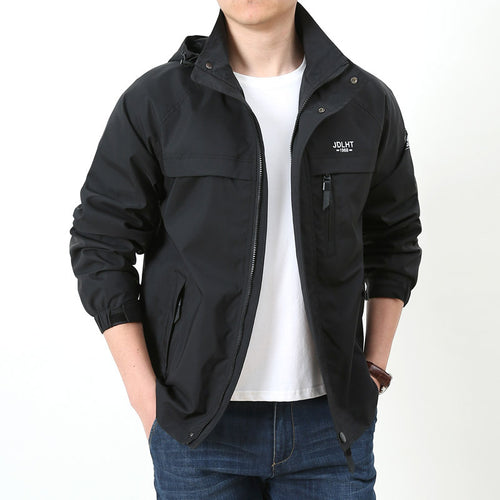 Herren Leichte Softshell-Hoodiejacke mit Kapuze, wasserabweisender Shell und Multifunktions-Taschen Shop Nory