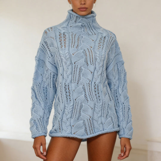 Damen Oversize Rollkragenpullover mit Ajour‑Zopfmuster Shop Nory