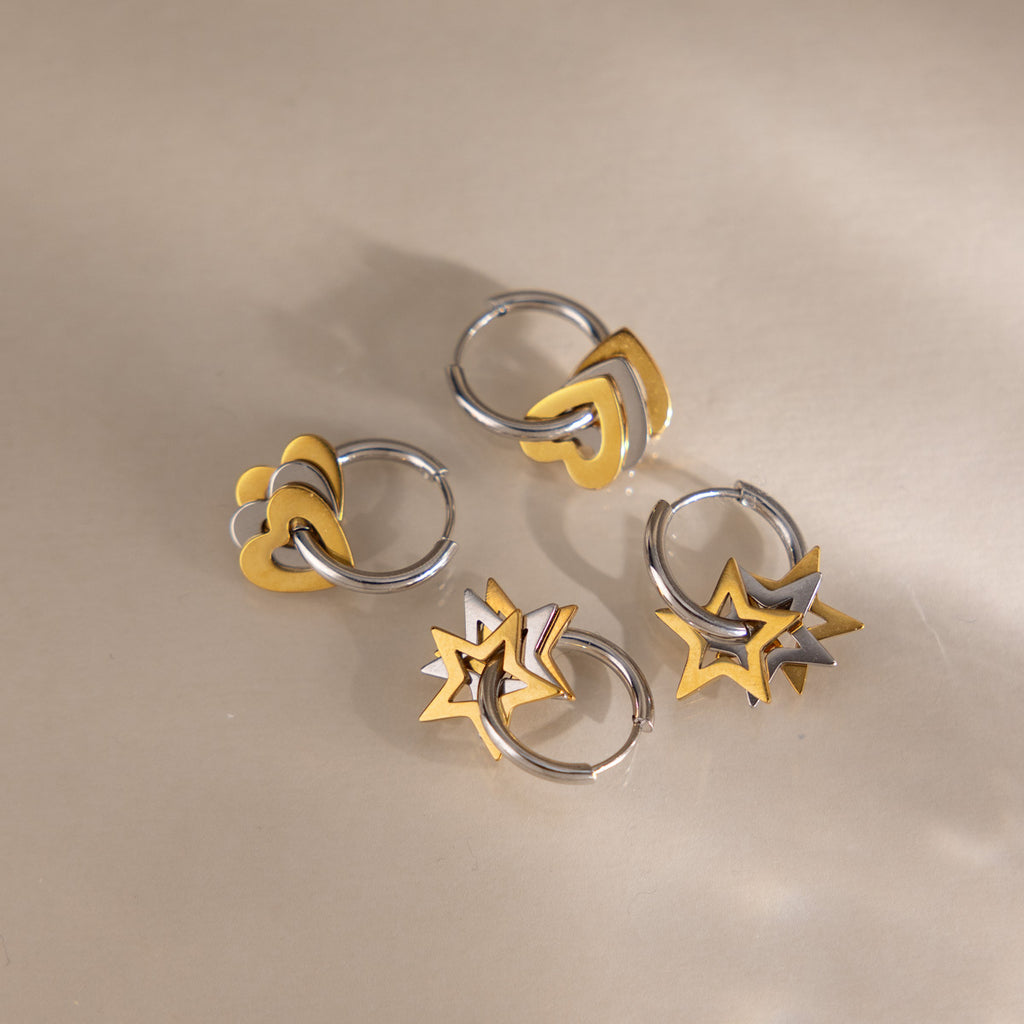 Damen Hoops Ohrhänger mit herzförmigem Anhänger und elegantem Design Shop Nory
