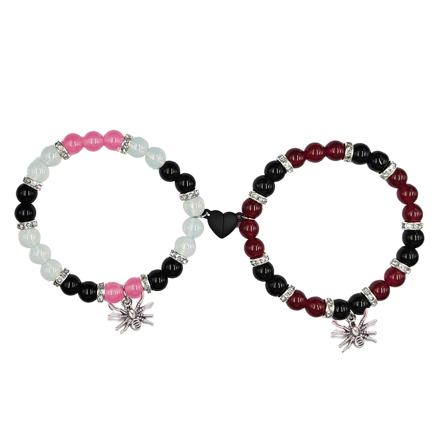 Damen Armbandset mit bunt gefärbten Perlen und charmanten Anhängern Shop Nory