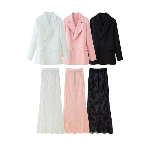 Damen Langer Spitzen‑Maxirock mit elastischem Bund und transparentem Einsatz Shop Nory