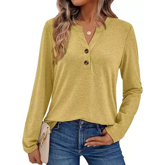 Damen Langarmshirt mit Knopfdetails