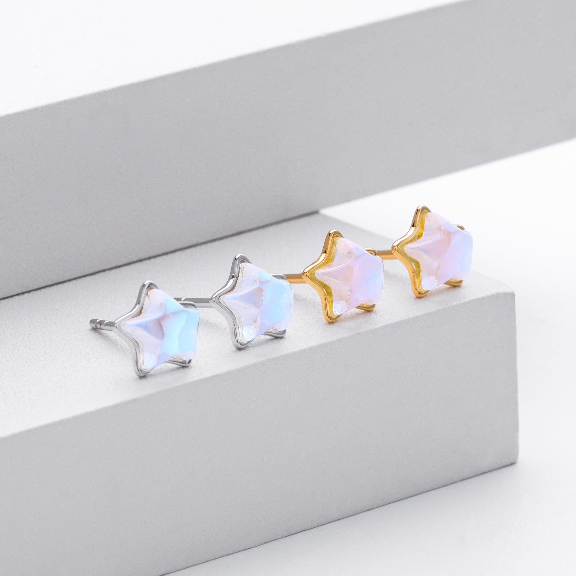 Damen Ohrstecker in sternförmigem Design aus 925er Sterling Silber Shop Nory
