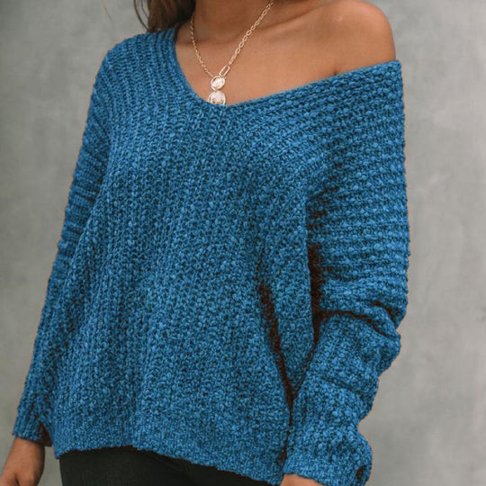 Damen Lockerer Bouclé‑Strickpullover mit überschnittener Schulter Shop Nory