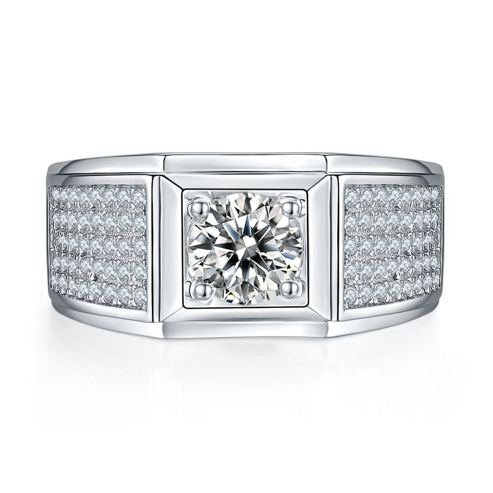 Damen Ring mit funkelndem Hauptstein und luxuriösem Zirkonia-Besatz Shop Nory