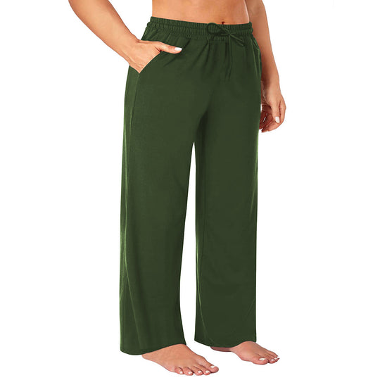 Damen Weite High-Waist Yogahose mit Leopardenmuster und Kordelzug Shopy Nory