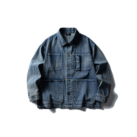 Unisex Boxy-Denim-Blouson mit vier aufgesetzten Taschen Shop Nory