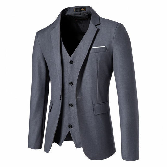 Herren Tailliertes Sakko mit passender Weste und schlanker Business‑Silhouette Shop Nory
