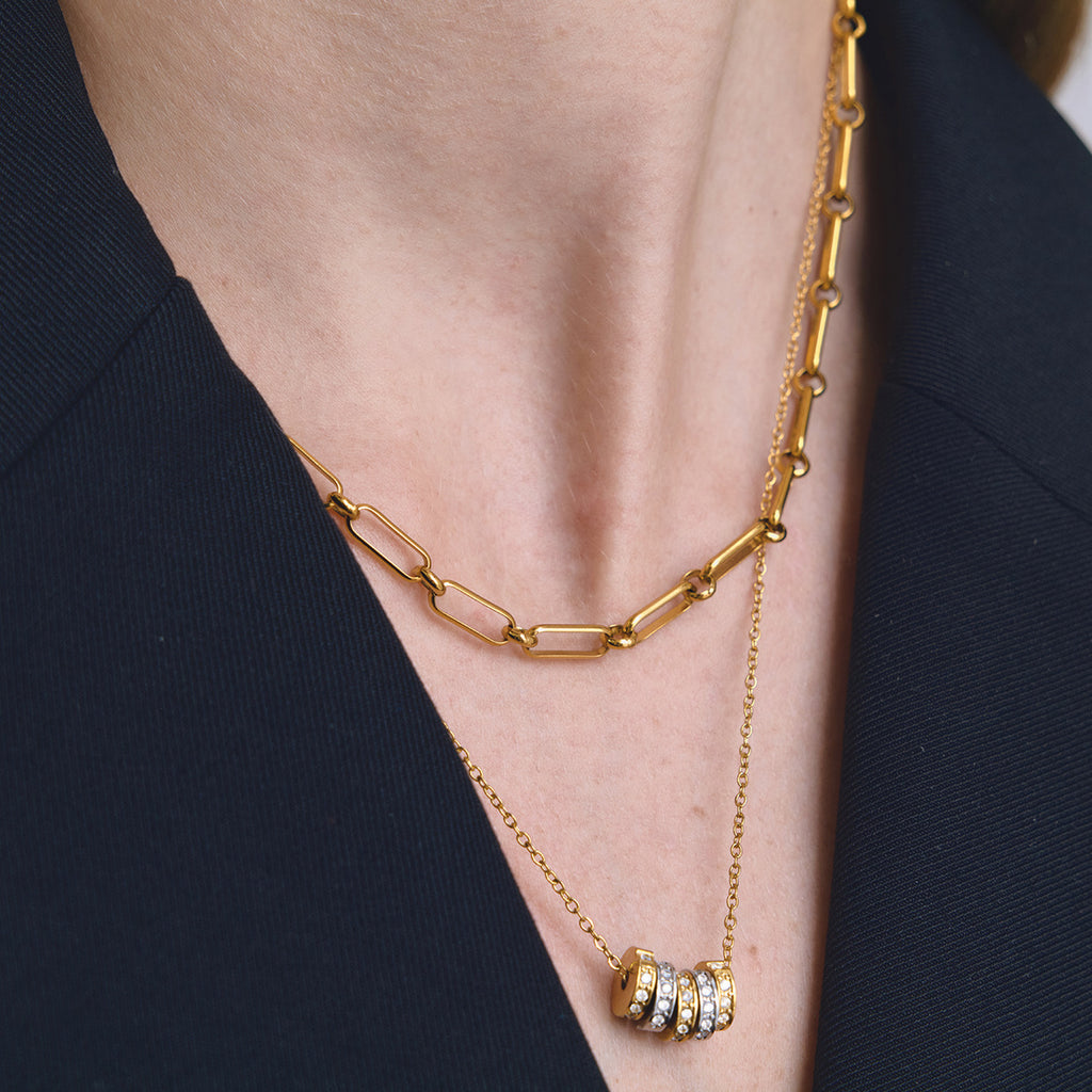 Damen elegante Halskette mit wasserfestem und hypoallergenem Design aus Edelstahl Shop Nory
