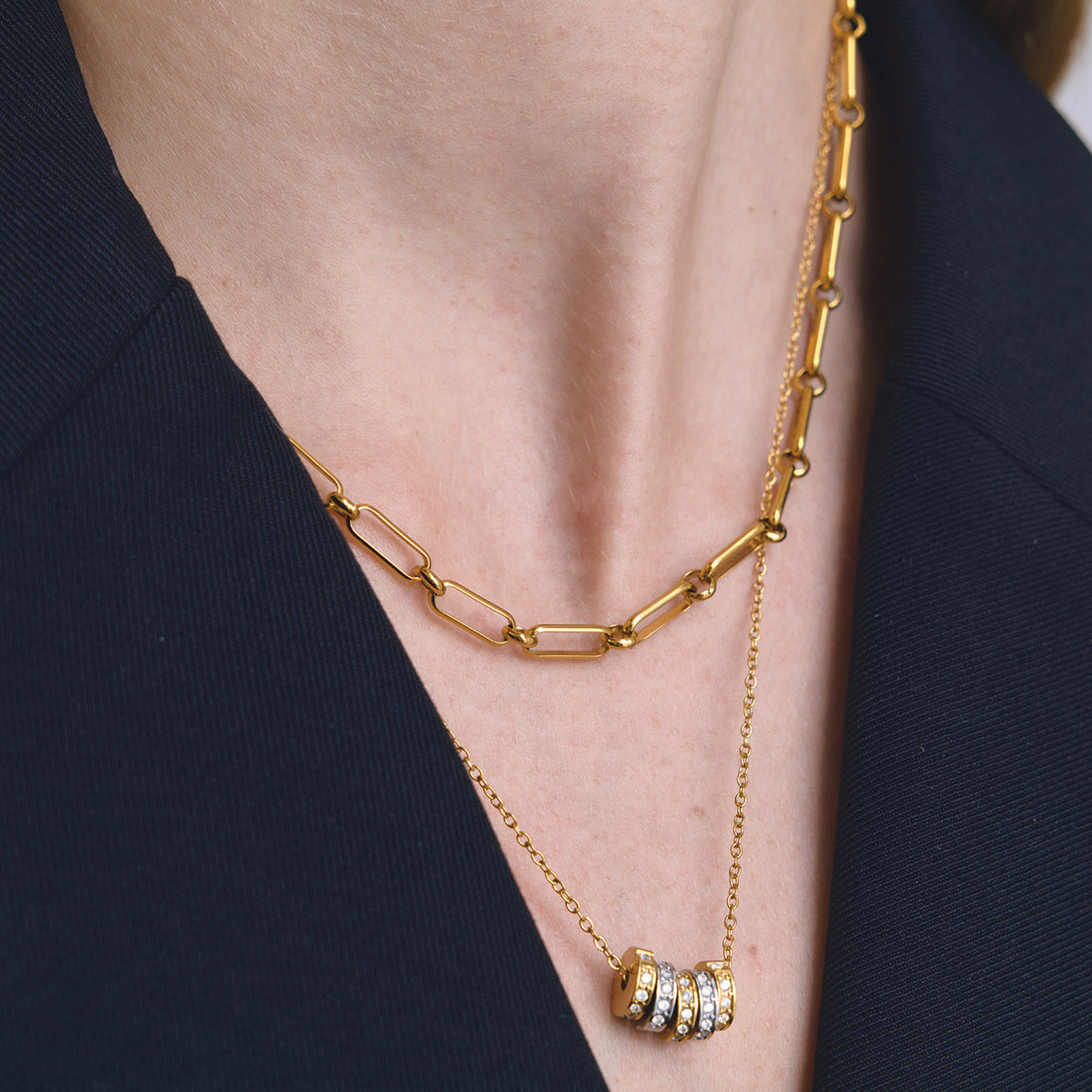Damen elegante Halskette mit wasserfestem und hypoallergenem Design aus Edelstahl Shop Nory