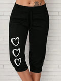 Damen Freizeithose mit lässigem Schnitt und verspieltem Herzmotiv