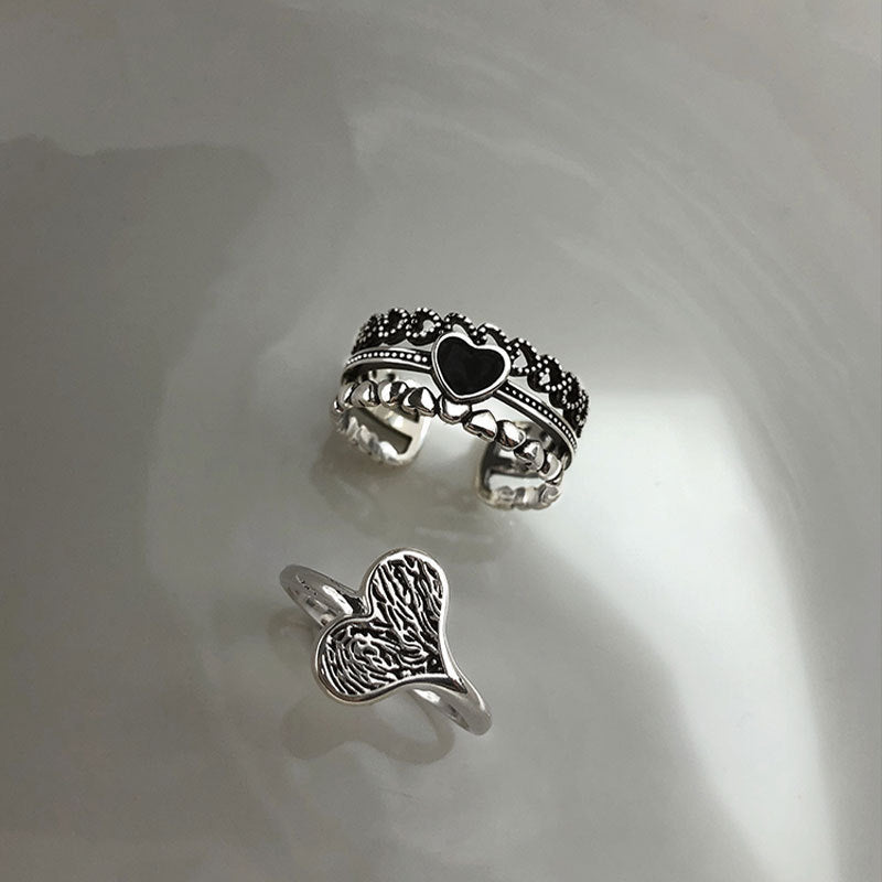 Damen Ring-Set mit Herzen und modernem Design Shop Nory