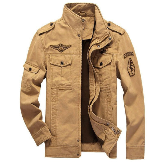 Herren Leichte Utility-Fieldjacke aus Baumwollmix mit Stehkragen, Schulterklappen und verdeckter Druckknopfleiste Shop Nory