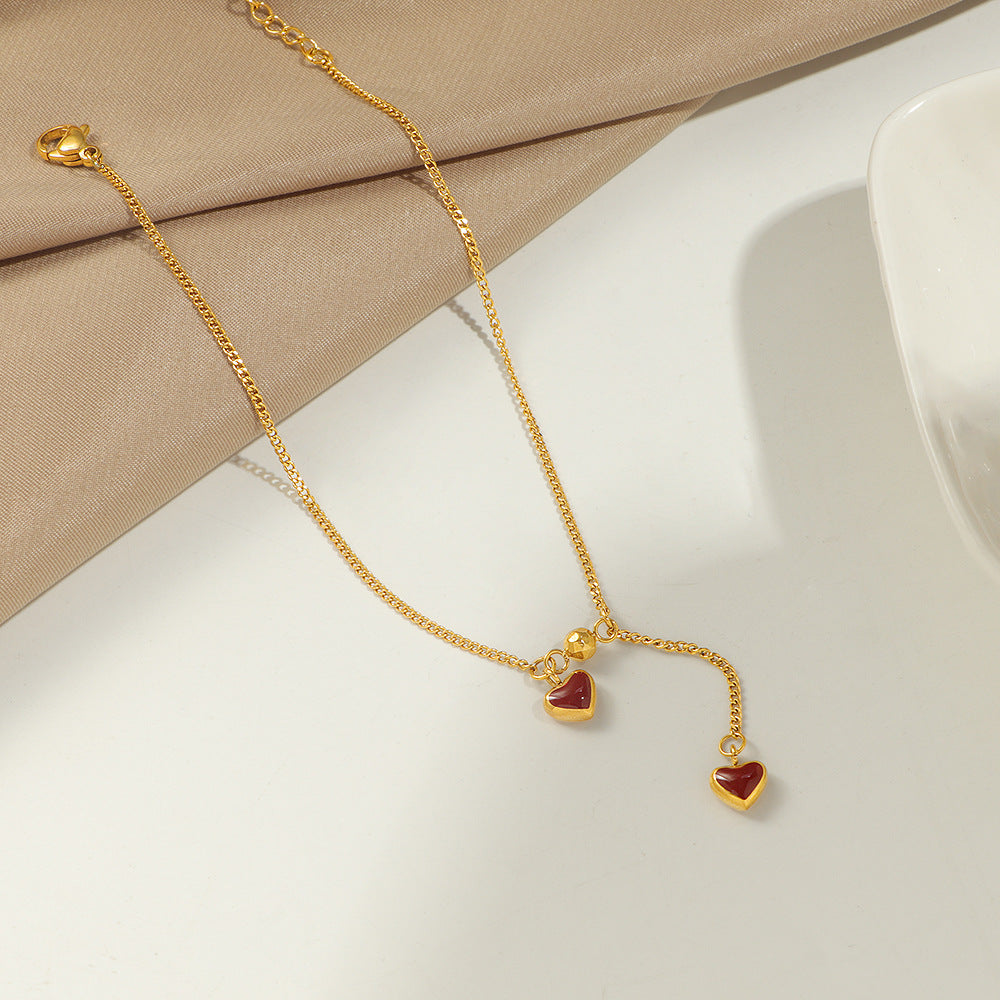 Damen Herz Charm Verstellbares Fußkettchen Shop Nory