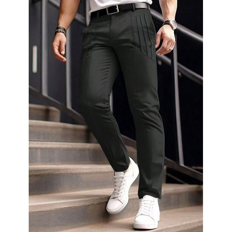 Herren stylische Slim-Fit Anzughose mit plissiertem Design