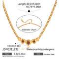 Damen Halskette mit Herzen-Anhängern und verstellbarem Edelstahlverschluss Shop Nory