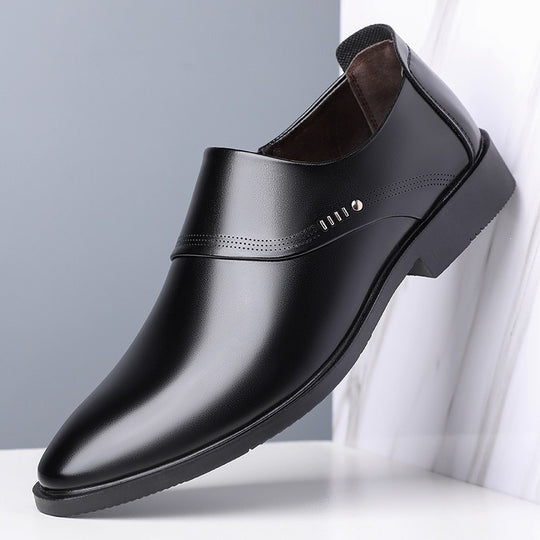 Herren Eleganter Slip-On Business-Halbschuh mit spitzer Zehenkappe und dezenter Perforation Shop Nory