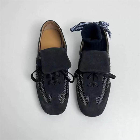 Damen Mokassin-Sneaker aus Veloursleder mit geflochtenen Einsätzen und umklappbarer Zunge Shop Nory