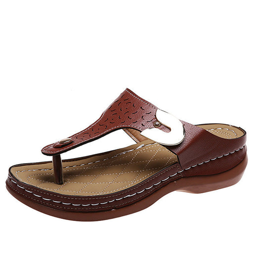Damen Komfortable Zehentrenner-Sandalen mit modischem Riemen-Design