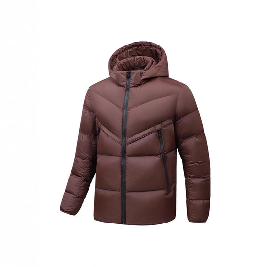 Herren Leichte Daunenoptik-Steppjacke mit Kapuze, winddichter Thermoisolierung und vertikalen Reißverschlusstaschen Shop Nory