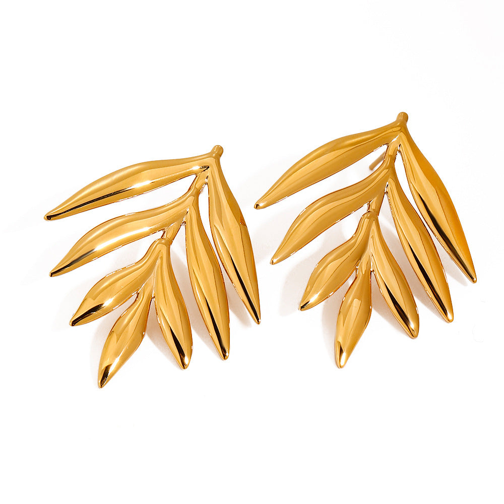 Damen Ohrringe im eleganten Blattdesign Shop Nory