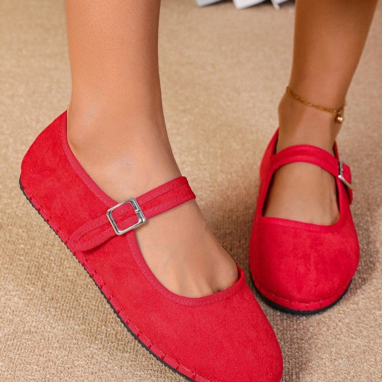 Damen Mocassins mit verstellbarem Riemen und weichem Obermaterial Shopnory